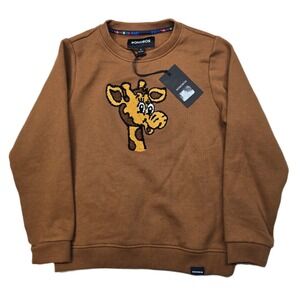 BONOBOS Kids Brown‎ Giraffe Sweatshirt Size 8 Applique Crewneck Geoffrey NEW